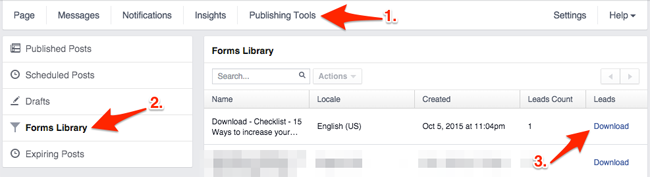Facebook Lead Ads - Download Lead Information into a CSV File