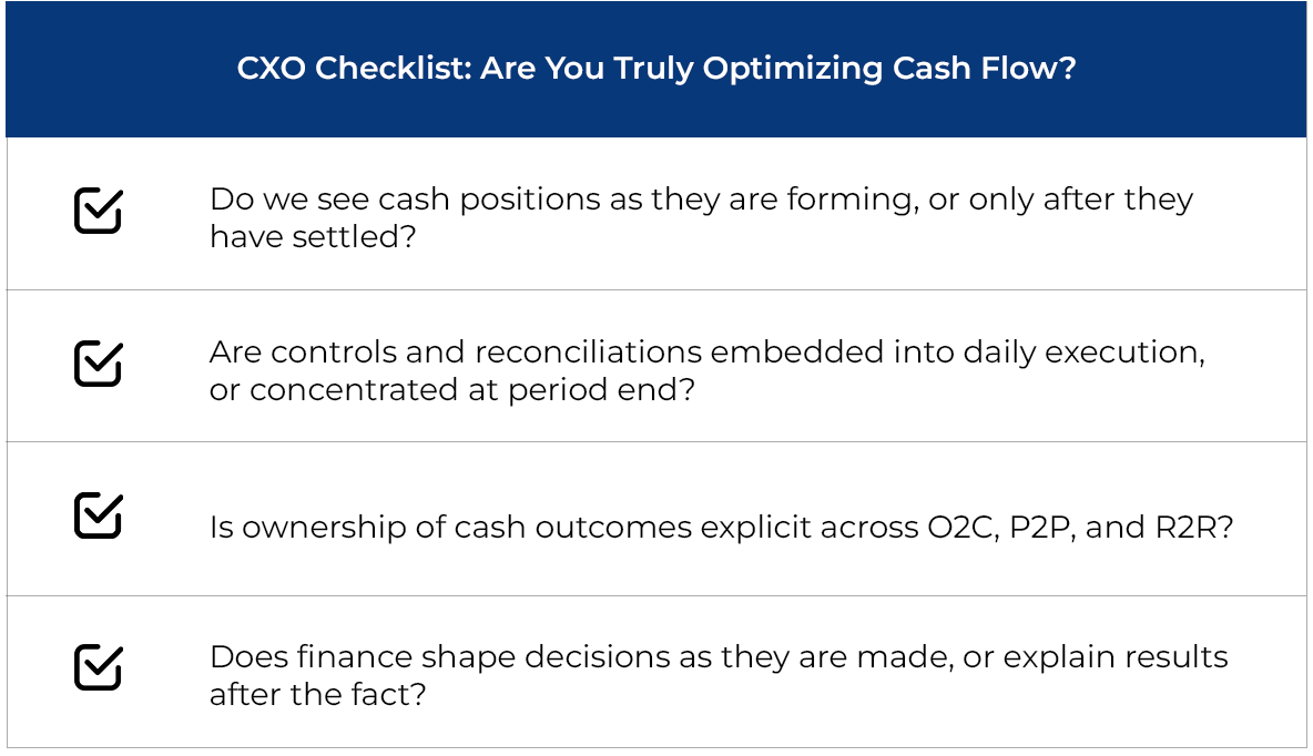 CXO Checklist: Are You Truly Optimizing Cash Flow? CXO Checklist: Are You Truly Optimizing Cash Flow?